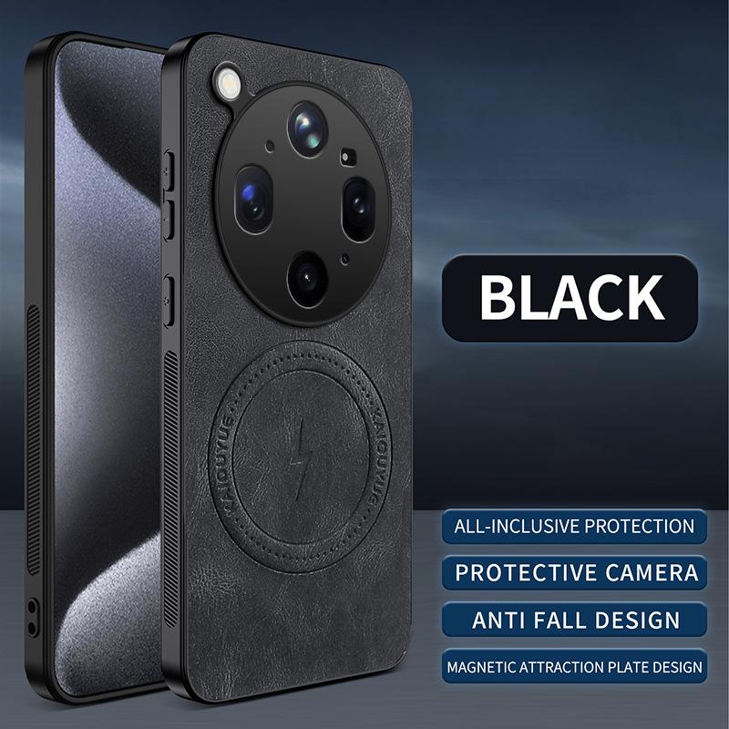 OPPO Find X9 Ultra Nappa Leather Grain Lens Protector with Magnetic Suction