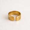 Solid Brass Open Cuff Ring – Wide Minimalist Band, Adjustable Statement Ring, Modern Everyday Jewelry
