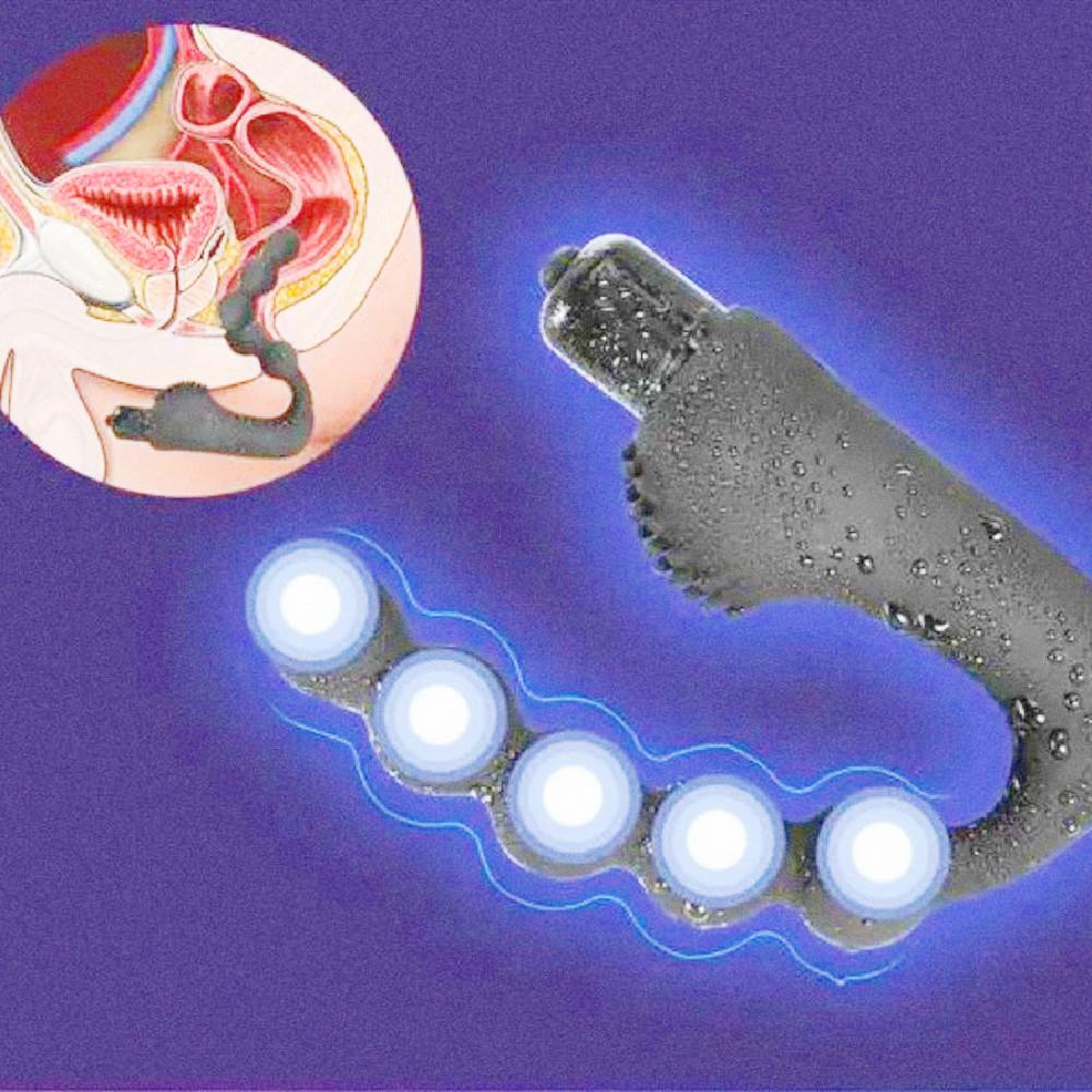 Man's Prostate Massage Anal Butt plug Sex products Beads Silicone Dildo g spot Hand Free Vibrator Double plug Dong Adult dick