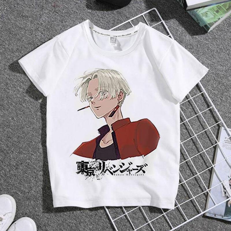 Cute Harajuku Anime Tokyo Revengers Print Children T-Shirt Summer Loose Short Sleeve White Women Tops Boy Girl Tees Men Blouses