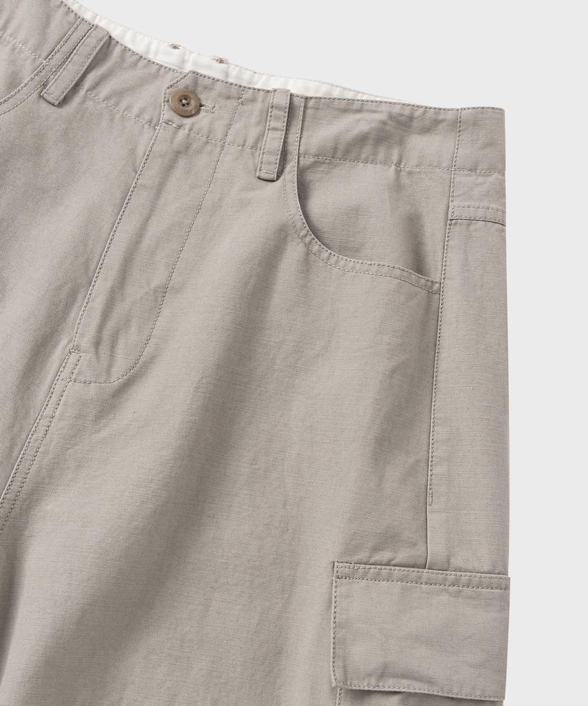 NONBLANK Washed Wide Curved Cargo Pants_Beige