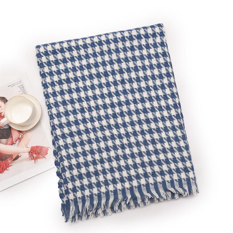 Qiandongge Skjerf Dameskjerf Varmt Skjerf Hals Kasjmirkjerf Rutete Tykt Skjerf Vintereksplosjon