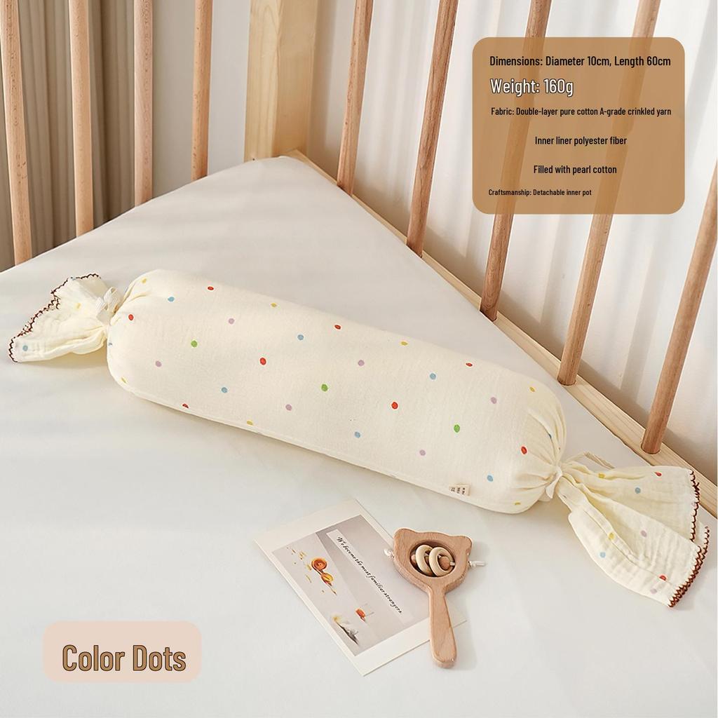 Almohada de Soporte Lateral para Dormir para Niños - Almohada Cilíndrica de Algodón Puro para Abrazar