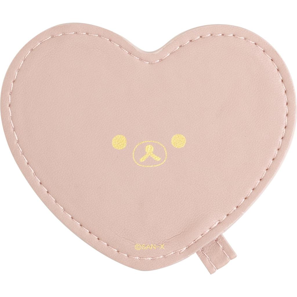 Rilakkuma Heart Mirror Pouch Bruised Pink CA52402 San-X