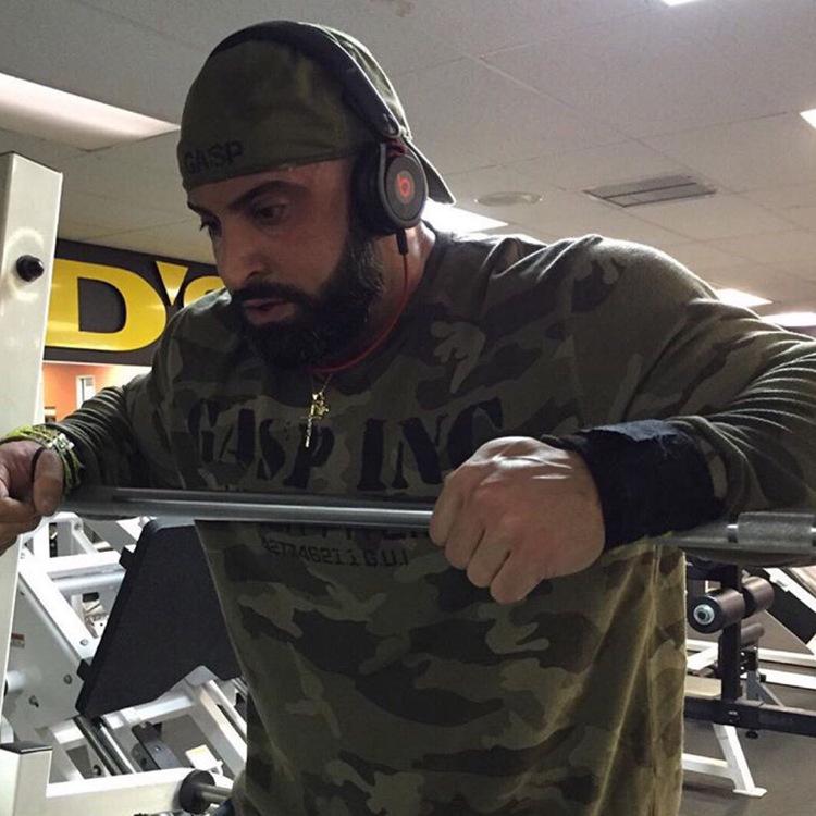 Autumn/Winter GASP Camouflage Long-Sleeve Fitness Shirt - Large Size, Warm, Breathable, New Style