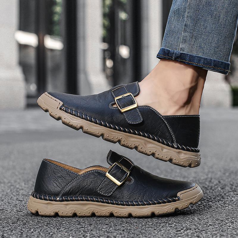Handmade Casual Leather Shoes Moccasins Men Flats Shoes Large Size 39-48