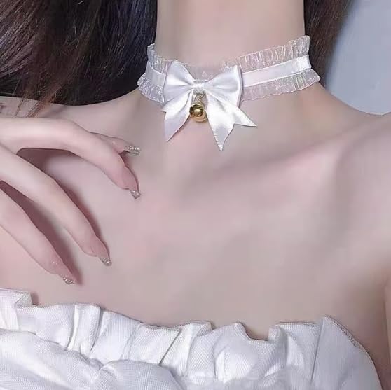 Cosplay Cat Ear Headband Choker Maid Lolita Halloween Comiket Christmas Events Parties Costume Recitals (White)