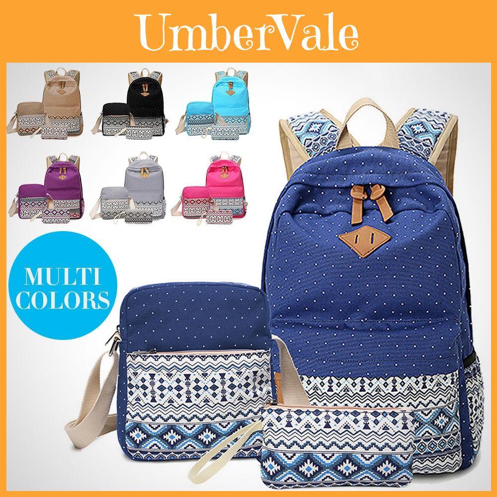 Stylish Premium Quality 3pcs/set Backpack Women Travel Bookbags School Bags For Teenage Girls