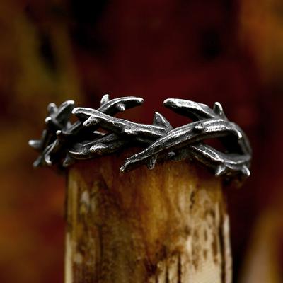 New Design 316L Stainless Steel Jesus Crown Thorns Rings For Man Women Vintage Black Couple Ring Fashion Cute Jewelry