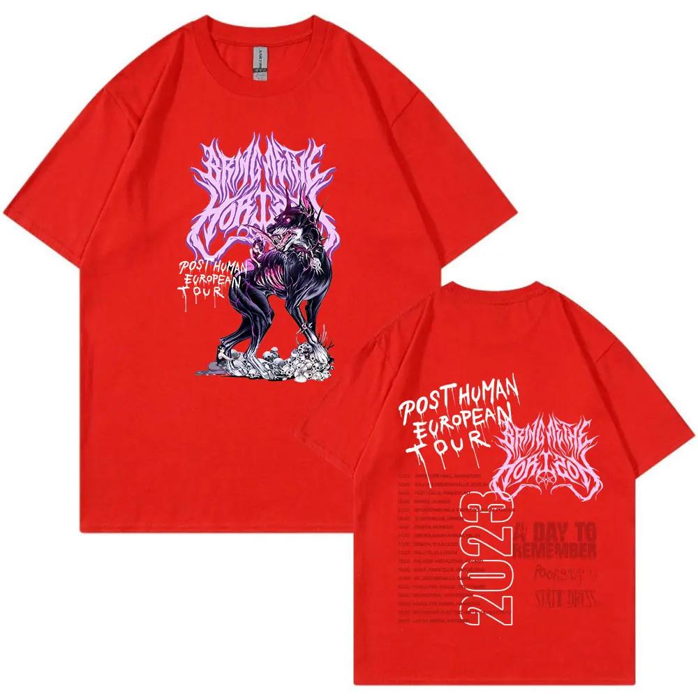 BMTH Band BringMe TheHorizon Post Human Europatour T-Shirt Herren Damen Oversized Weiches T-Shirt Hohe Qualität Reine Baumwolle T-Shirts