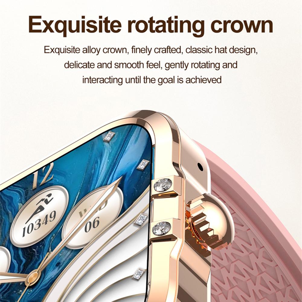 HK82 1.75-inch AMOLED Square Screen NFC Smart Watch Health Monitor Wrist Watch, Silicone Strap