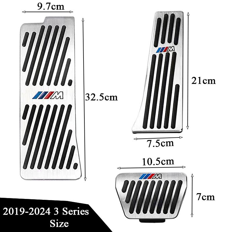 ITTH1 3 Pcs Brake Throttle Pedal Set for BMW 3 Series 2005-2025 Yeas E90 F30 G20 Stainless Steel Rubber Anti-Slip Pedal Car Accessorie