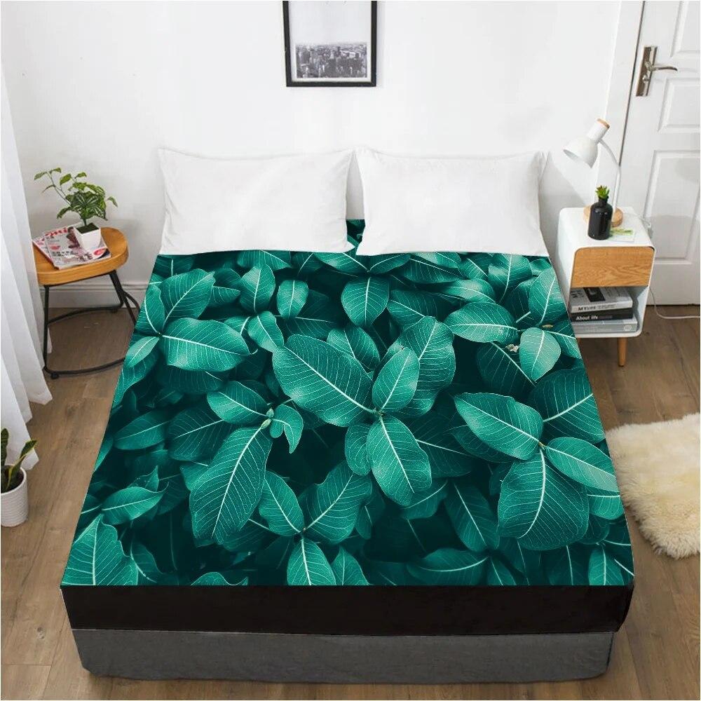 1pc Bed Sheet Elastic Fitted Sheet With An Elastic Band 150/180/200/160*200 Mattress Cover Double Bed Cover Nordic Sea