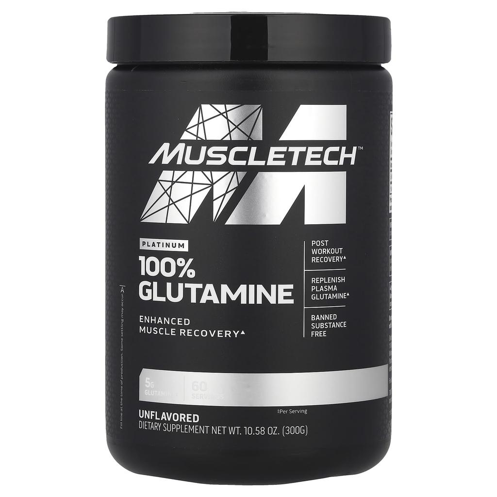 Platinum 100% Glutamine, Unflavored, 300G(10.58Oz)