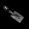 Transparent ID Tag Badge Holder with Badge Reel Card Sleeve Protective Case Stretch Double Cards Slots with Keychain