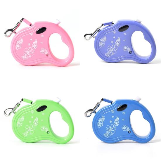 10Ft Retractable Dog Leash Heavy Duty Nylon Rope Pet Leash with Handle One-Touch Control Button Tangle-free Leash for Small Medium Dogs