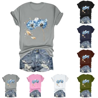 Lässiges, tägliches T-Shirt mit Rundhalsausschnitt und Aufdruck für Kinder, kurzärmelig, Buchstaben-Oberteil