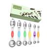 9-Piece Dual-End Stainless Steel Magnetic Measuring Spoons with Gram Scale
