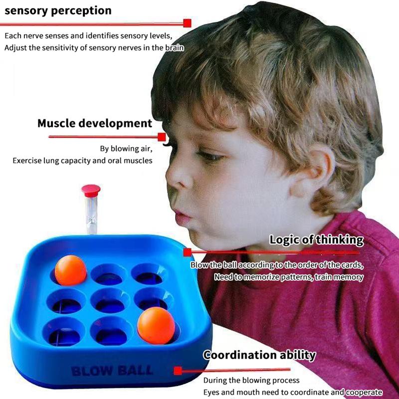 Kids' Oral Trainer Blowing Game Lung Capacity Blowing Ball Training Board Game Sound Training Sensory Toy For Early Education