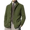 Herren Klassischer Strick-Cardigan mit Knopfleiste in Schwarz, Braun, Hellgrau, Marineblau und Armeegrün