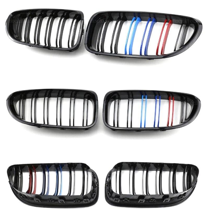 New Look Car Grille Grill Front Kidney Glossy 2 Line Double Slat For BMW 6 Series F06 F12 F13 2012-2017