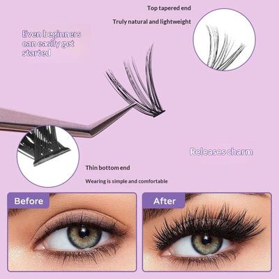 1 Box Volume Thick Fluffy Lashes Clusters Natural Individual Lash Clusters 3D Faux Mink Lashes Diy Eyelash Extension Makeup