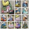 New Fashion Bag Foldable Shopping Bag Reusable Grocery Storage Bag Nylon Portable Shoulder Handbag Travel Tote Bag