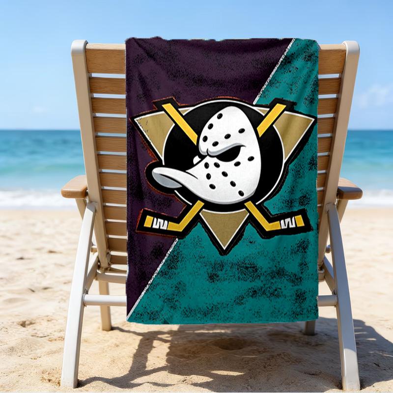 Asciugamano da Spiaggia in Microfibra Anaheim Ducks Hockey Team, Leggero e Asciugatura Rapida, per Viaggi Estivi, Essenziale per la Spiaggia, Piscina all'Aperto