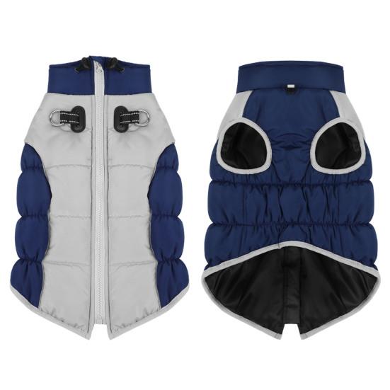 Winter Coat 2-Legged High Collar Snow Protection Adjustable Neck Smooth Zipper Dog Jacket