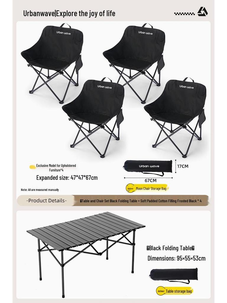 Lightweight Outdoor Folding Moon Chair - Portable, Simple, Thickened for Camping & Picnics
