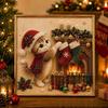 Handmade DIY Pearl Bead Art Kit Cartoon Cat Santa Crystal Painting Set Christmas Decor  Winter