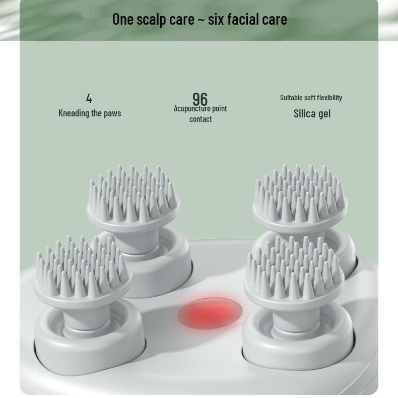 Electric Silicone Scalp Massager - Portable USB Rechargeable Kneading Head and Pet Massager