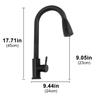 Black Pull Out Kitchen Faucet Single Hole Spout Kitchen Sink Mixer Tap Sprayer Head Hot Cold Tap Mixer
