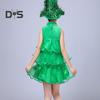 Children Christmas Dress Multi Pendant Decor Scattered Cake Hem Sleeveless Stand Collar A-line Cosplay Stage Show Performance Mini Dress