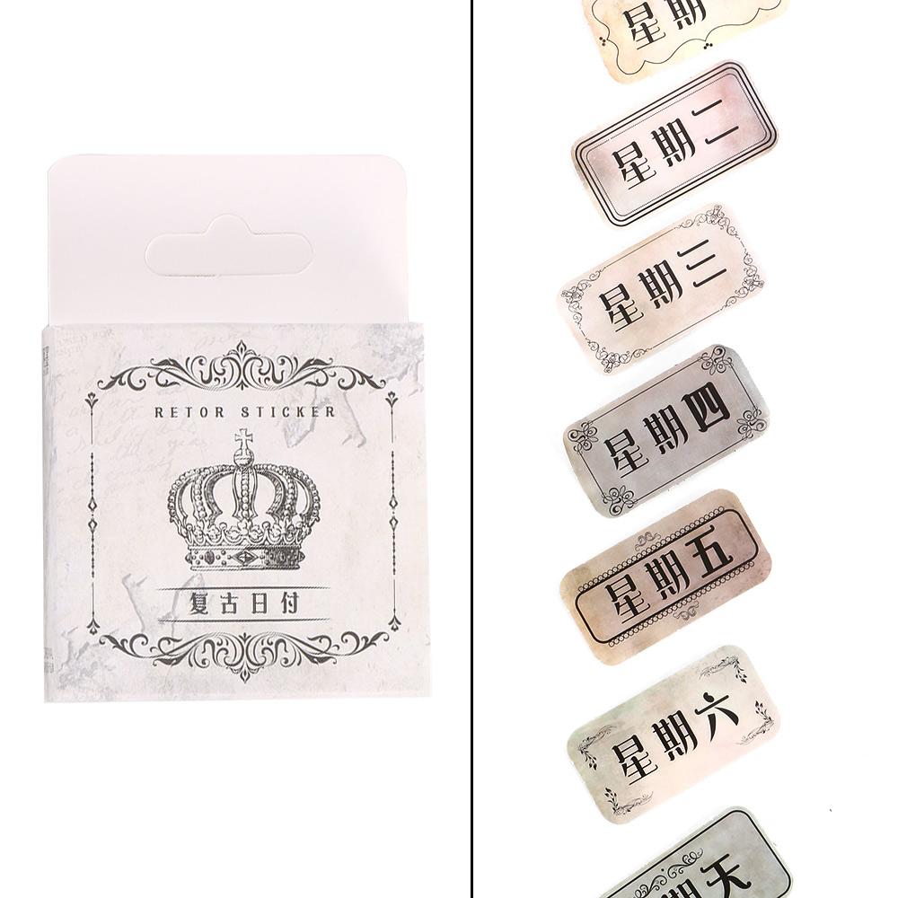 

Creative DIY Notebook Sticker Sealing Sticker Album Stickers Word Number Vintage 1