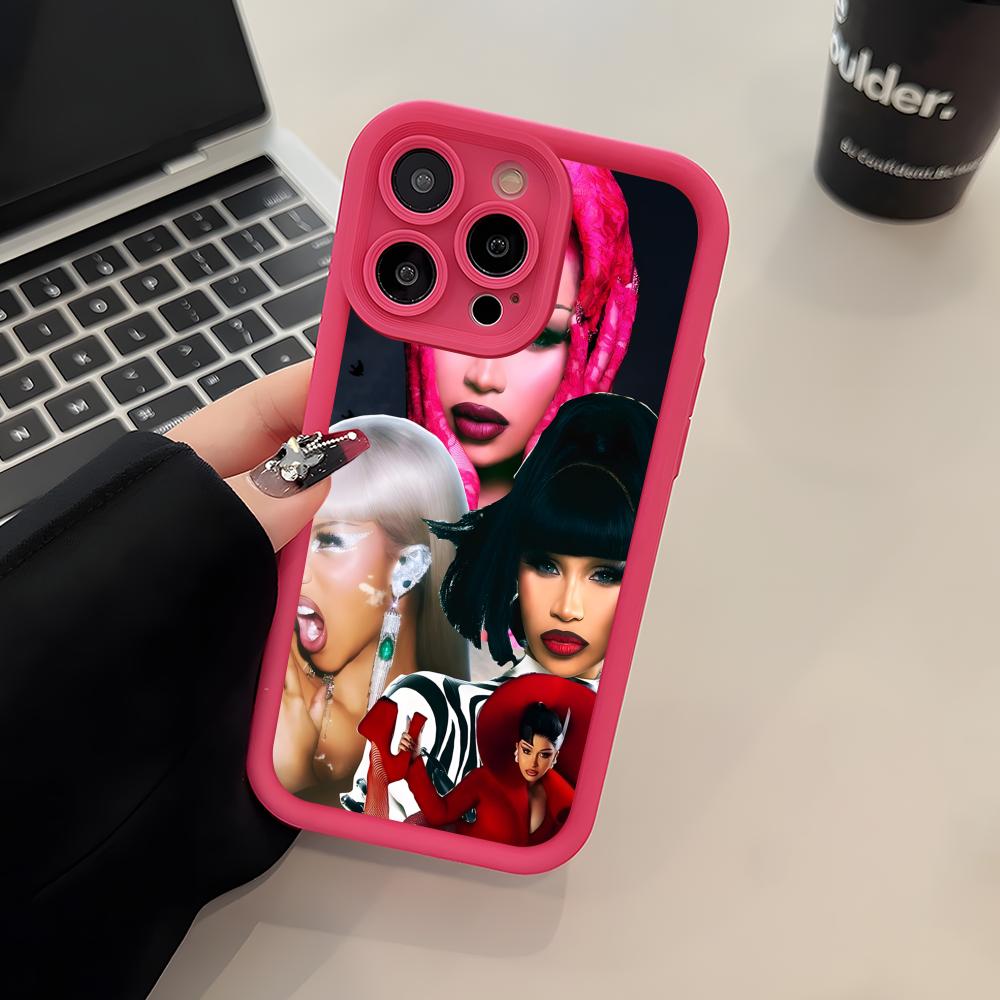 Cardi B Thicken TPU Mobile Phone Case for iPhone 17 16 15 14 13 12 11 Air Pro Max Plus Colorful Cover