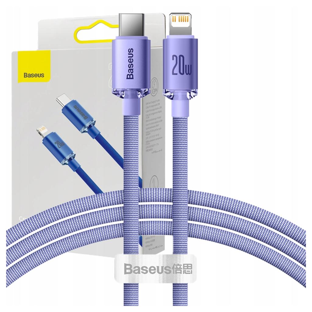 Kabel Usb-C Do Lightning Baseus Crystal Shine, 20W, Pd, 1.2M (Fioletowy)