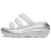 Mega Crush Metalic Sandale Slide cu Trei Curele Confortabile Versatile Sandale Femei Alb Argintiu 210459-1OQ