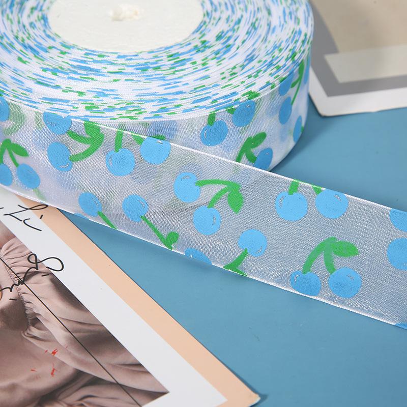 Transparent Snow Yarn Tape, Korean Yarn Printing Cherry Diy Xiaoxiangfeng Gift Packaging Gift Box Decoration, Printing Tape