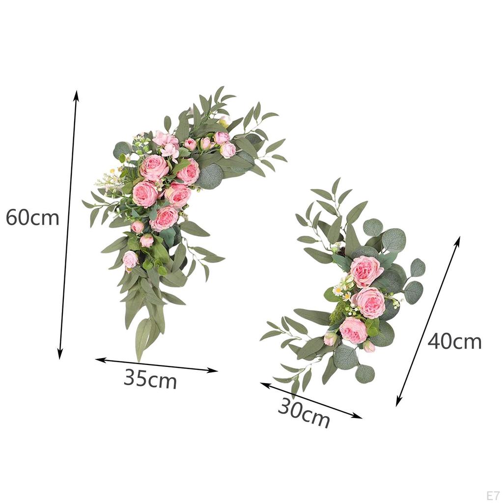 2 stycken bröllopsbågeblommor Rustik dekorativ handgjord pion konstgjord blombyte för ytterdörr
