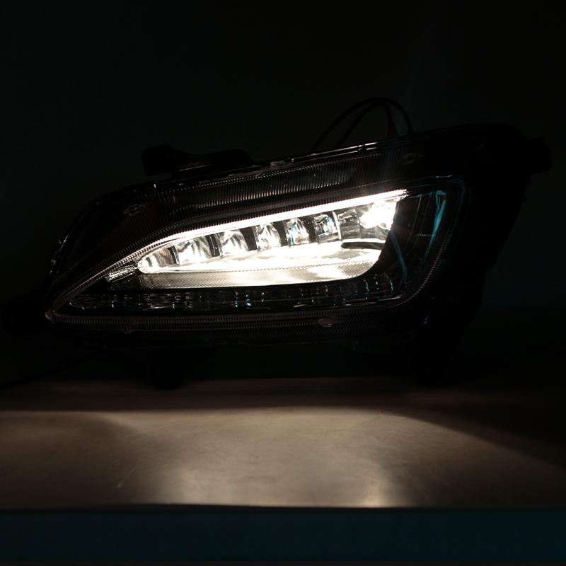 1Pair For Hyundai Tucson 2016 2017 2018 Car Front Bumper LED Fog Lamp Daytime Running Drive Light Foglight Foglamp