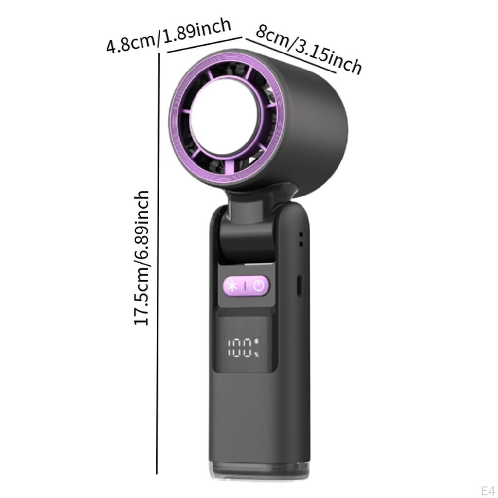 Handheld Personal Turbo Fan 1-100 Speed Brushless Motor Multifunctional for Travel Camping with