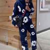 Women Men 2 Piece Tracksuits Floral Print Hoodie Sweatshirt and Elastic Pants for Activewear Workout Outfits Set