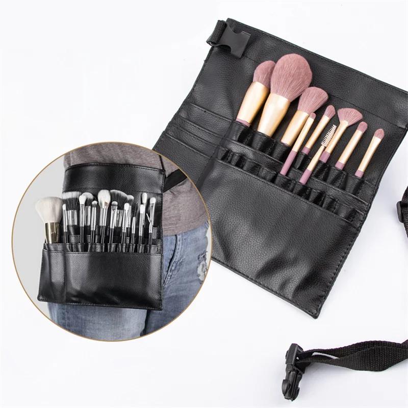 Multi-function 1PC PU Leather Waist Bag Makeup Brush Bag With Belt For Professional Makeup Artist Large Capacity Pet Scissor Bag