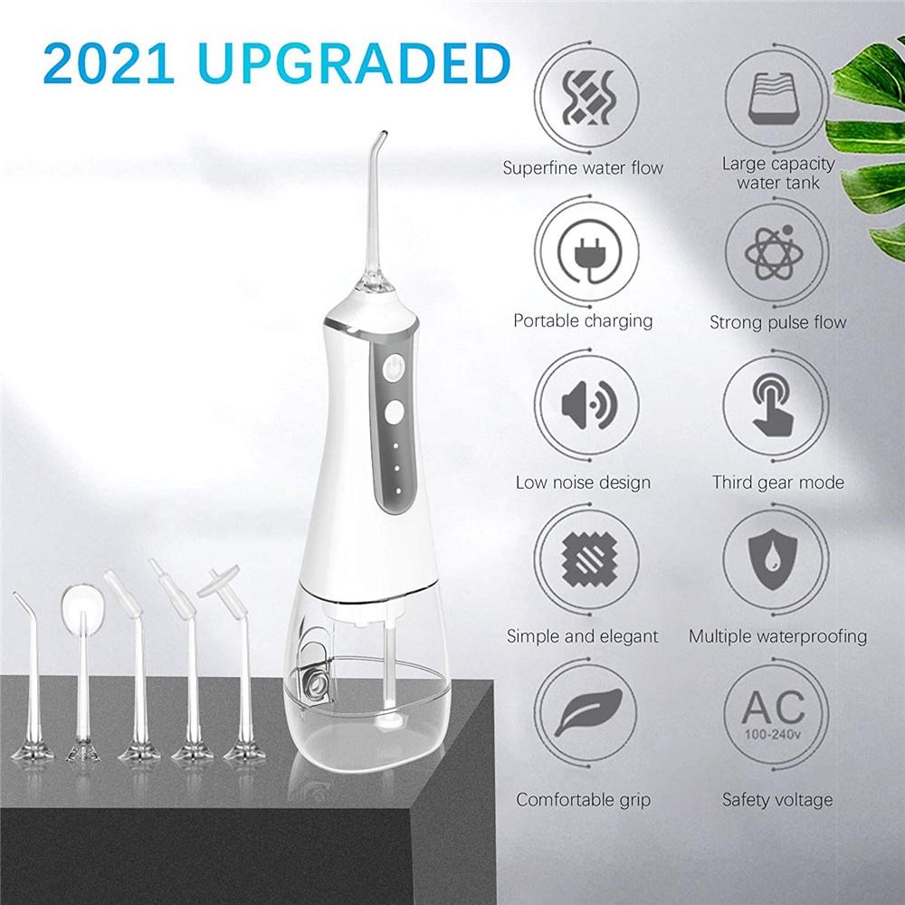 5W Oral Irrigator USB Rechargeable Water Flosser Portable Dental Water Jet Waterproof Electric Toothbrush Water Tank