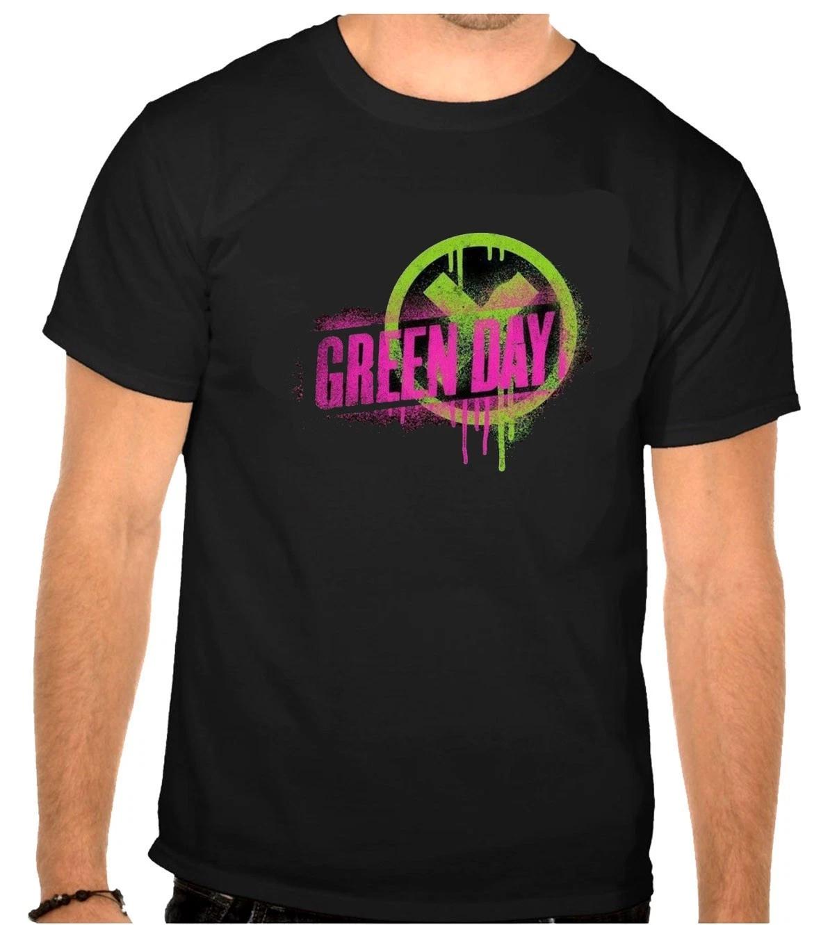 

Green Day Greenday Логотип Рок-музыки Черная Футболка -1296- S