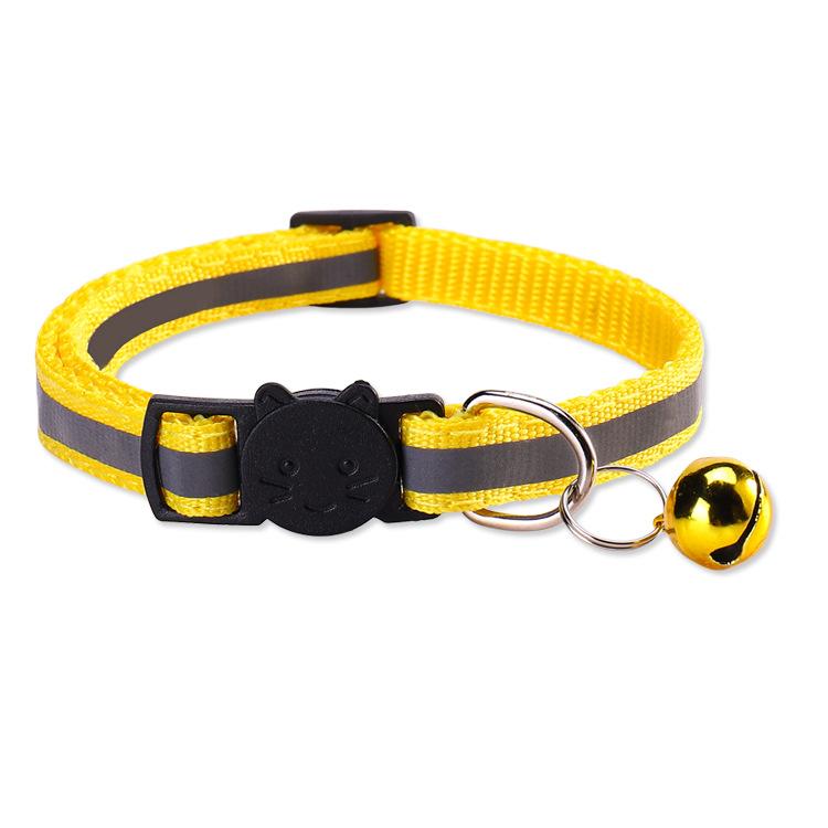 Reflective Breakaway Dog Cat Collars with Bell Safety Buckle Adjustable Soft Kitten Collar Pet Accessories for Cats Kittens