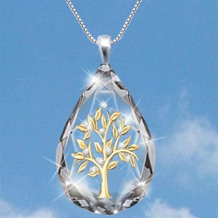 Elegant Crystal Water Drop Necklace Clavicle Chain