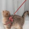 Dog Harness Leash Collar Set Combo Escape Proof Easy Control Accessory Bow Design Dog Collar Leash Outdoor Walking Pets Supplies