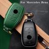 For Mercedes Benz A B R G Class GLK GLA E200 E200L W176 3 Buttons Remote Key Top Layer Leather Car Key Cover Case